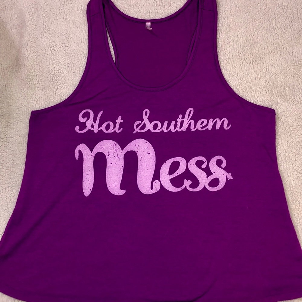 Purple razor back top